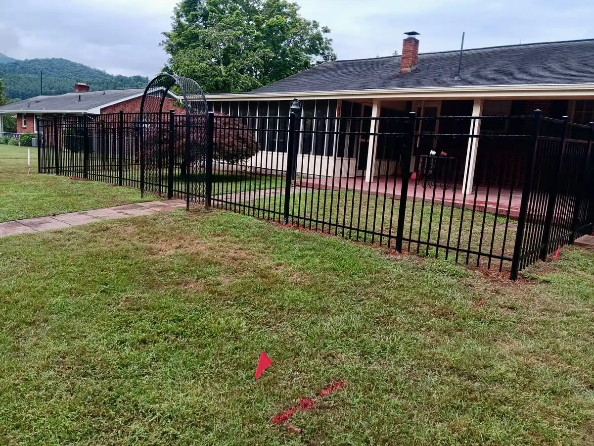 Black Aluminum fence installation in Montgomery County
