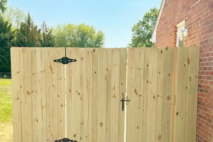 Custom wood fence gate in Hollins, VA