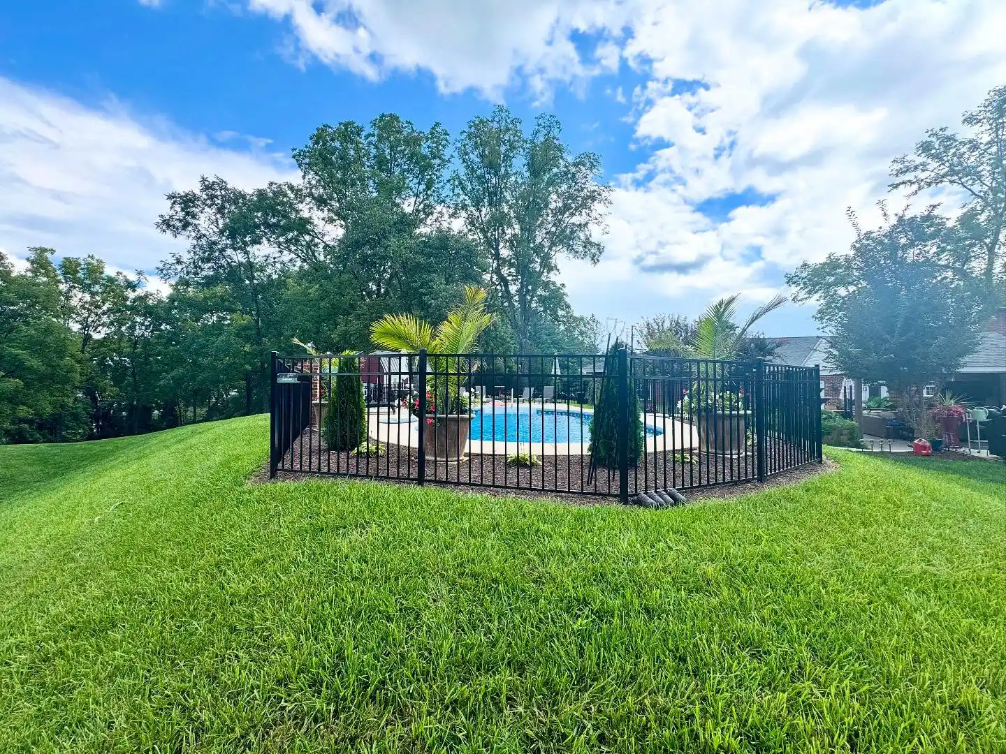 4-ft Black Aluminum Fence in Daleville, VA