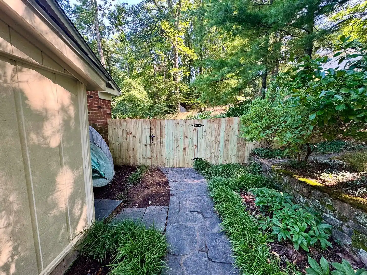 Wood fence gate