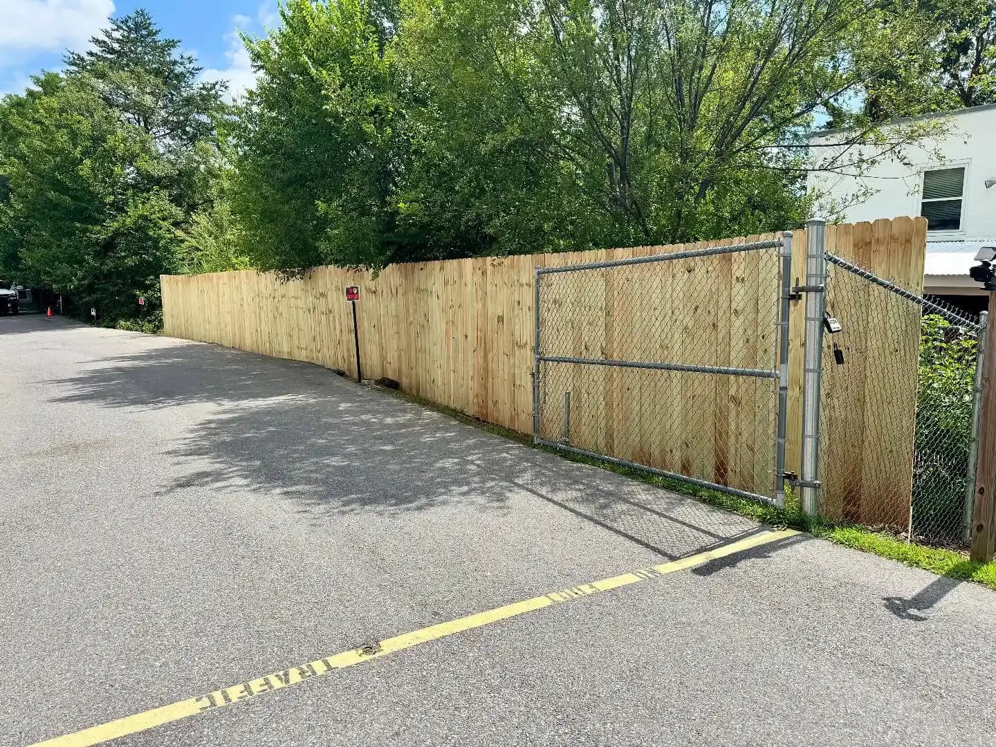 commercial wood fence installed in Roanoke, VA