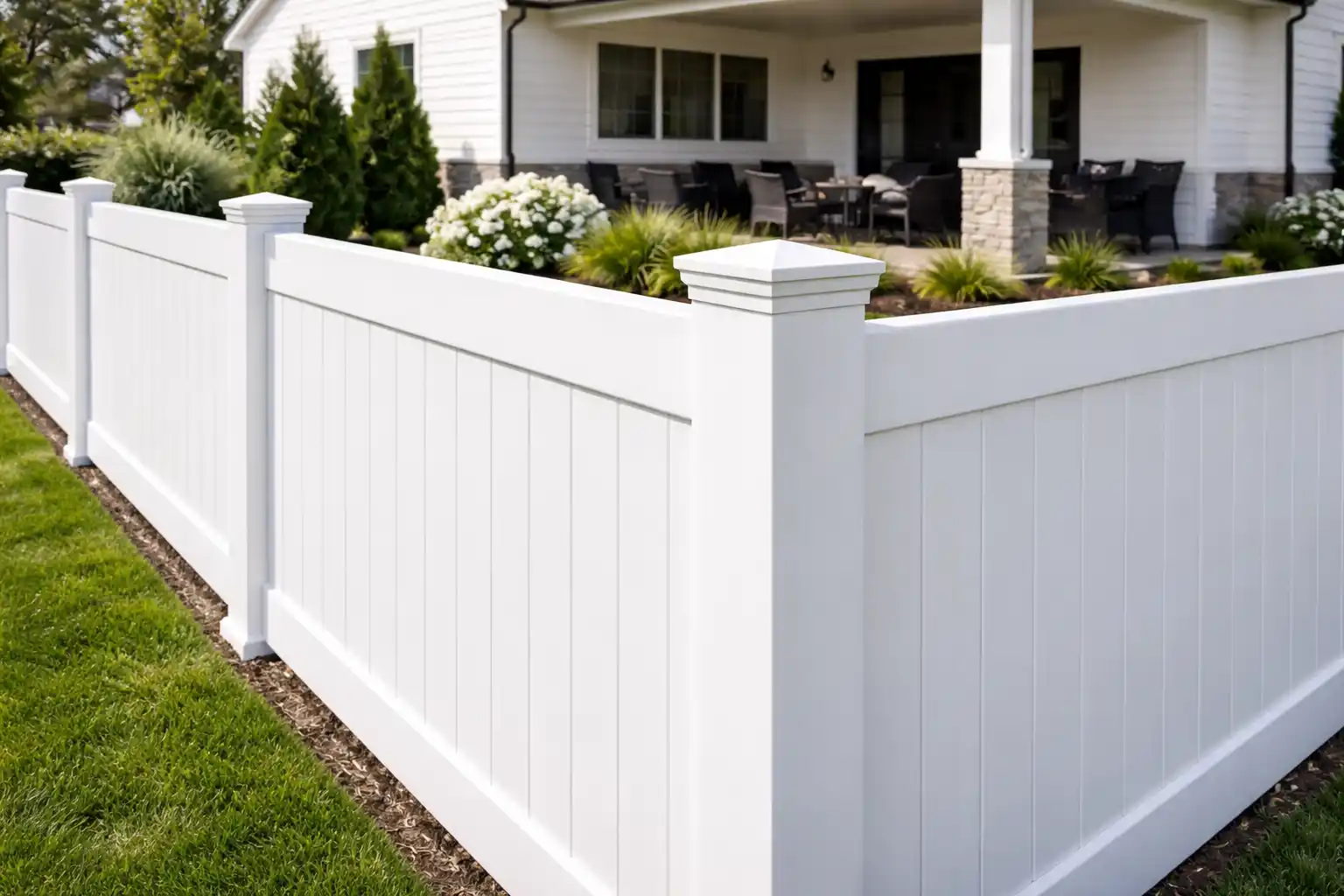 White Vinyl Privacy Fence in Smith Mountain Lake, VA
